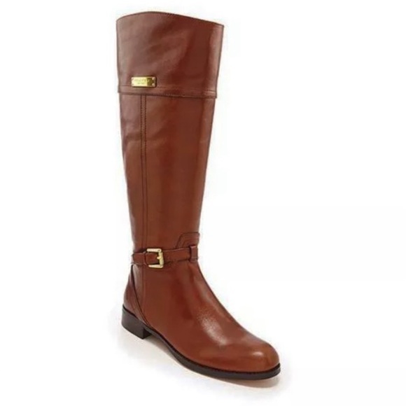 Coach Micha Leather Tall Riding Boots - Picture 1 of 9